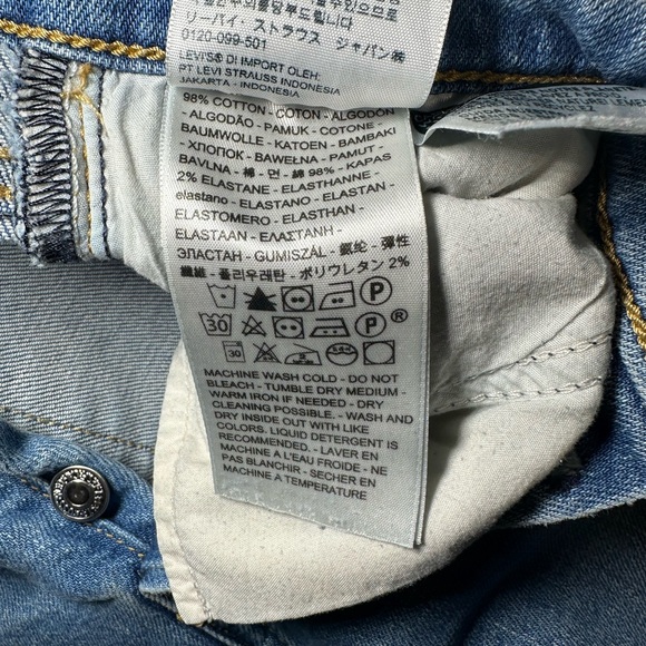 Levis Womens Blue Denim Wedgie Skinny Button Fly Jeans Light Big E Premium Sz 25 - Picture 6 of 8
